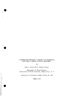 Koch, Gary G. and Tolley, H.D.; (1973)A generalized modified chi-squared analysis of categorical data from a complex dilution experiment."