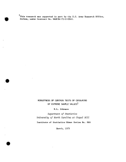 Johnson, N.L.; (1973)Robustness of certain tests of censoring of extreme sample values."
