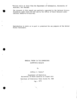Hunter, J.J.; (1973)Renewal theory in two dimensions: asymptotic results."