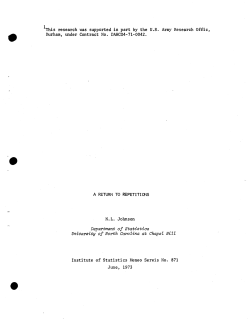 Johnson, N.L.; (1973).Return to repetitions."