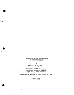 Nour, O. Sayed; (1973)A stochastic model for the study of human fertility."