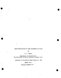 Symons, M. Bayes; (1977)Modification of some clustering criteria." Revised.