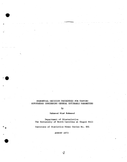 Mahmoud, M. R.; (1973)Sequential decision procedures for testing hypotheses concerning general estimable parameters." Thesis.