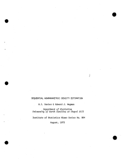 Davies, H.I. and Wegman, E.J.; (1973). "Sequential nonparametric density estimation."