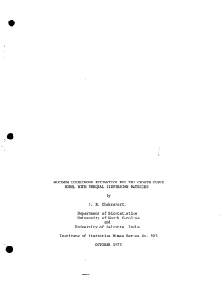 Chakravorti, S.R.; (1973)Maximum likelihood estimation for the growth curve model with unequal disperson matrices."