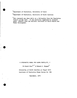 Nour, E. and Wegman, E.; (1973). "A stochastic model for human fertility, I."