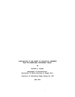 Salama, I.A.; (1974).Contributions to the theory of statistical inference from two-dimensional contingency tables."