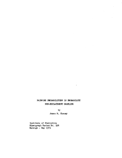 Chromy, James; (1974)Pairwise probabilities in probability non-replacement sampling."