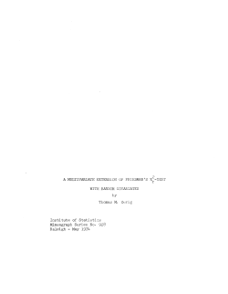Gerig, Thomas; (1974).A multivariate extension of Friedmans chi-squared r test with random convariates."