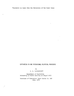 McGilchrist, C.A.; (1974).Estimation in one-dimensional bilateral processes."