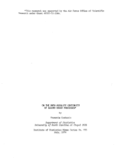 Cambanis, Stamatis; (1974).On the path absolute continuity of second order processes."