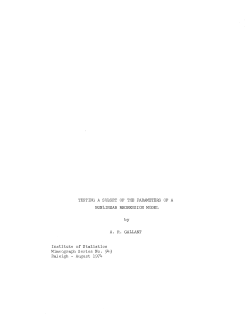 Gallant, A.R.; (1974).Testing a subset of the parameters of a nonlinear regression model."