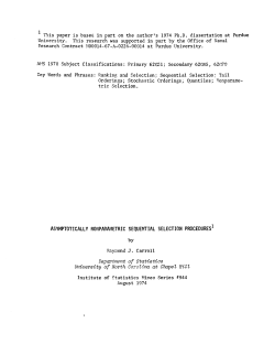 Carroll, R.J.; (1974)Asymptotically nonparametric sequential selection procedures."
