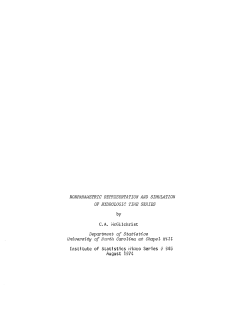 McGilchrist, C.A.; (1974)Nonparametric representation and simulation of hydrologic time series."