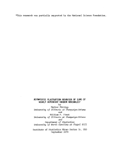 Phillipp, Walter; (1974)Asymptotic fluctuation behavior of sums of weakly dependent random variables."