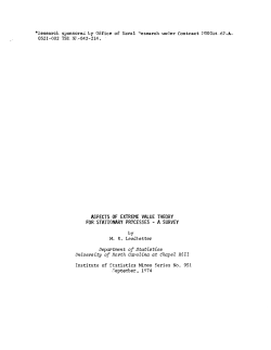 Leadbetter, M.R.; (1974).Aspects of extreme value theory for stationary processes-a survey."
