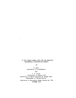 Holt, D. and Fryer, J.G.; (1974)Is the single-sample test for the negative exponential distribution robust?"