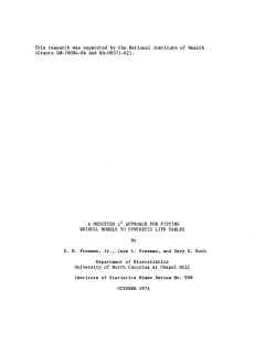 Freeman, D.J., Jr., Freeman, J.L. and Koch, G.G.; (1974)A modified Chi-squared approach for fitting Weibull models to syntheticlife tables."