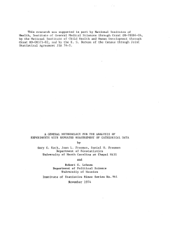 Koch, Gary, Freeman, J.L., Freeman, D.H. and Lehnen, R.G.; (1974)A general methodology for the analysis of experiments with repeated measurement of categorical data."