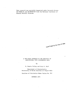 Tolley, H. D.; (1974).A two-stage approach to the analysis of longitudinal type categorical data."