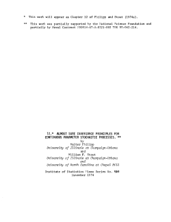 Phillip, E., and Stout, W.F.; (1974)Almost sure invariance principles for continuous parameter stochastic processes."
