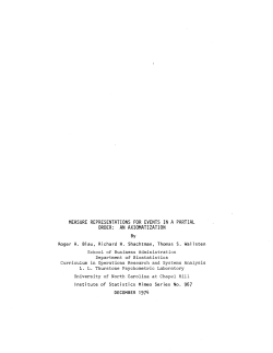 Blau, R.A., Shachtman, R.H. and Wallsten, T.S.; (1974)Measure representations for events in a partial order: an axiomatization."
