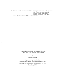 Simons, Gordon; (1974)A generalized notion of monotone failure rate with life testing applications."