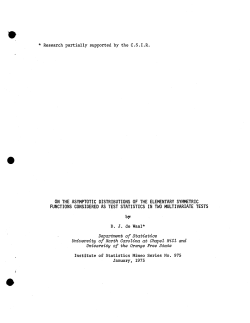 DeWaal, D.J.; (1975)On the asymptotic distributions of the elementary symmetric functions considered as test statistics in two multivariate tests."
