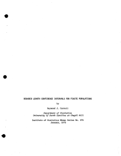 Carroll, R.J.; (1975)Bounded length confidence intervals for finite populations."