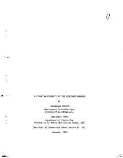 Dumont, Dominique and D. Foata; (1975)A symmetry property of the Genocchi numbers."