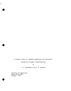 Quesenberry, C.P. and Starbuck, R.R.; (1975)On optimal tests for separate hypothesis and conditional probability integral transormations."