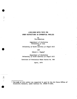 Robertson, Tim, and Wegman, E.J.; (1975).Likelihood ratio tests for order restrictions in exponential families."