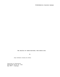 Joas Gilberto Correa De Silva; (1975).The analysis of cross-sectional time series data."
