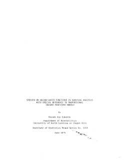 Edwards, B.K.; (1975).Studies on hazard ratio functions in survival analysis with specific reference to proportional hazard functions models."