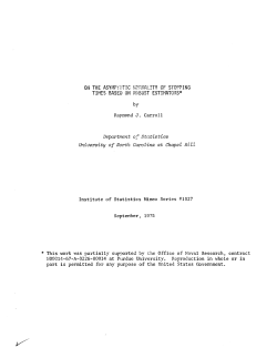 Carroll, R.J.; (1975)On the asymptotic normality of stopping times based on robust estimation."