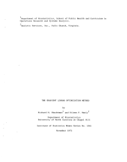 Shachtman, R. H. and E. P. Neely; (1975)The gradient linear optimization method."