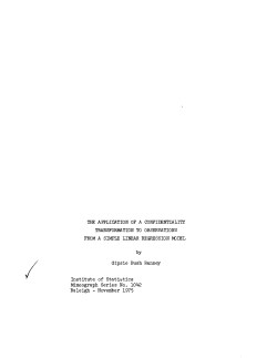 Ranney, G. B.; (1975).The application of a confidentiality transformation to observations from a simple linear regression model."