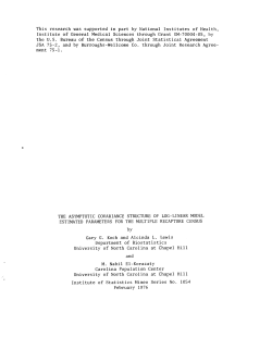 Koch, Gary G. and Alcinda L. Lewis; (1976).The asymptotic covariance structure of log-linear model estimated parameters for the multiple recapture census. with batch arrivals."