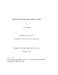 Johnson, N.L.; (1976).Completeness comparisons among sequences of samples." with batch arrivals."
