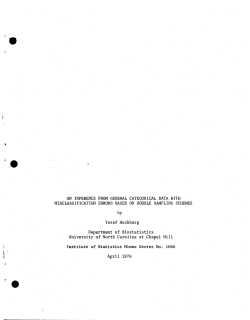 Hochberg, Yosef; (1976)On inference from general categorical data with misclassification errors based on double sampling schemes."