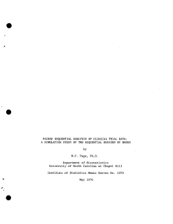 Page W.F., Ph.D.; (1976)Paired sequential analysis of clinical trial data: a simulation study of two sequential designs by Bross."