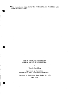 Hoeffding, Wassily; (1976)More on incomplete and boundedly complete families of distributions."