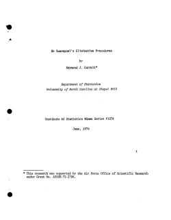 Carroll, Raymond J.; (1976)On Swanepoel's elimination procedures."