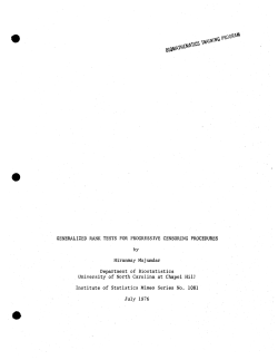 Majumdar, Hiranmay; (1976)Generalized rank tests for progressive censoring procedures."