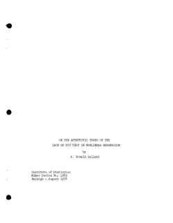 Gallant, Ronald; (1976)On the asymptotic power of the lack of fit test in non-linear regression."