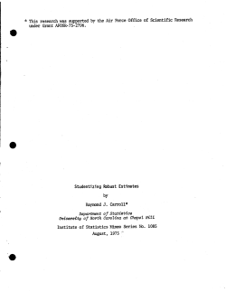Carroll, Raymond J.; (1975)Studentizing Robuts Estimates."