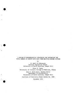 M. Nabil El-Khorazaty, P.B. Imrey, G.G. Koch and H. Bradley Wells; (1976).A Review of Methodological Strategies for Estimating the Total Number of Events with Data From Multiple-Record Systems."