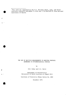 Schey, H. M. and C. E. Davis; (1976). "The Use of Multiple Measurements to Monitor Protocol Adherence in Epidemiological Studies."
