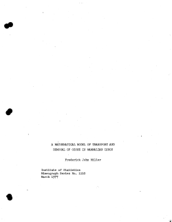 Miller, F.J.; (1977)A Mathematical Model of Transport and Removal of Ozone in Mammalian Lungs."