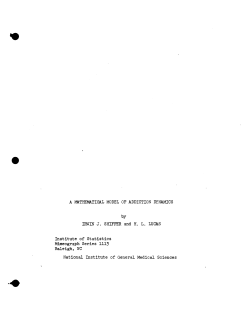 Shiffer, Irwin J. and Lucas, H.L.A Mathematical Model of Addiction Dynamics."